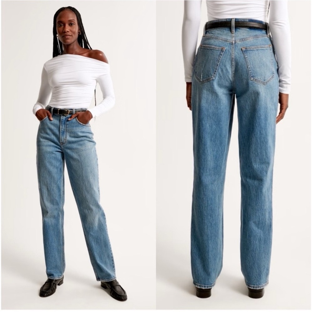 Abercrombie & Fitch Curve Love The 90s Straight Ultra High Rise Jean Size 28